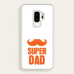Moustache Super Dad Orange  - Father's Day Phone Case for Galaxy S9 Plus