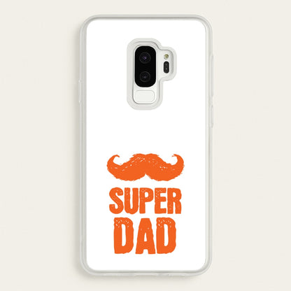 Moustache Super Dad Orange  - Father's Day Phone Case for Galaxy S9 Plus