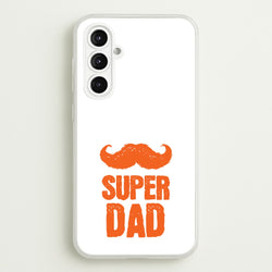 Moustache Super Dad Orange  - Father's Day Phone Case for Galaxy A16