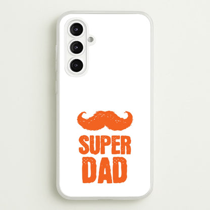 Moustache Super Dad Orange  - Father's Day Phone Case for Galaxy A16