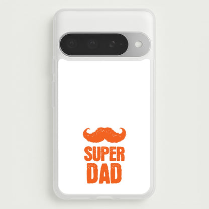Moustache Super Dad Orange Phone Case for Google Pixel 10 Pro XL