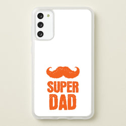 Moustache Super Dad Orange  - Father's Day Phone Case for Galaxy S20
