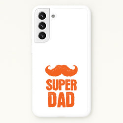 Moustache Super Dad Orange  - Father's Day Phone Case for Galaxy S22 Plus