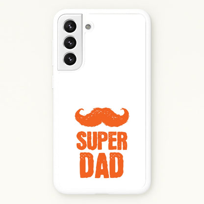 Moustache Super Dad Orange  - Father's Day Phone Case for Galaxy S22 Plus