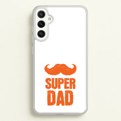 Moustache Super Dad Orange  - Father's Day Phone Case for Galaxy A36