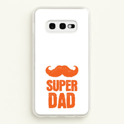 Moustache Super Dad Orange  - Father's Day Phone Case for Galaxy S10e