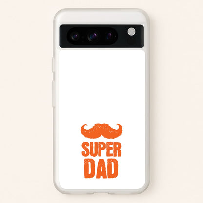 Moustache Super Dad Orange  - Father's Day Phone Case for Google Pixel 8 Pro