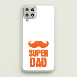 Moustache Super Dad Orange  - Father's Day Phone Case for Galaxy A12