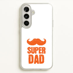 Moustache Super Dad Orange  - Father's Day Phone Case for Galaxy A56