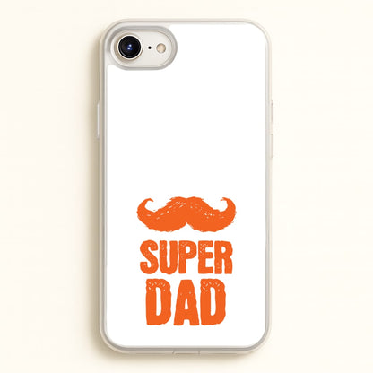 Moustache Super Dad Orange  - Father's Day Phone Case for iPhone 6 Plus / 7 Plus / 8 Plus