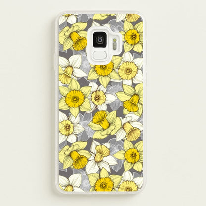 Daffodil Daze - Spring Pattern  - Floral Phone Case for Galaxy S9