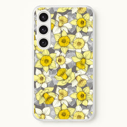 Daffodil Daze - Spring Pattern  - Floral Phone Case for Galaxy S24