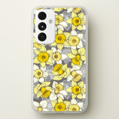 Daffodil Daze - Spring Pattern  - Floral Phone Case for Galaxy A55