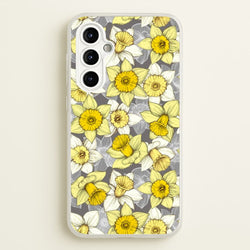 Daffodil Daze - Spring Pattern  - Floral Phone Case for Galaxy A54