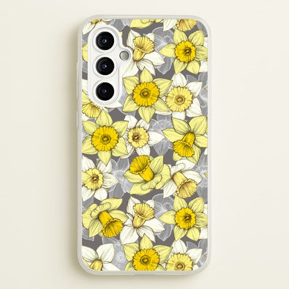 Daffodil Daze - Spring Pattern  - Floral Phone Case for Galaxy A54