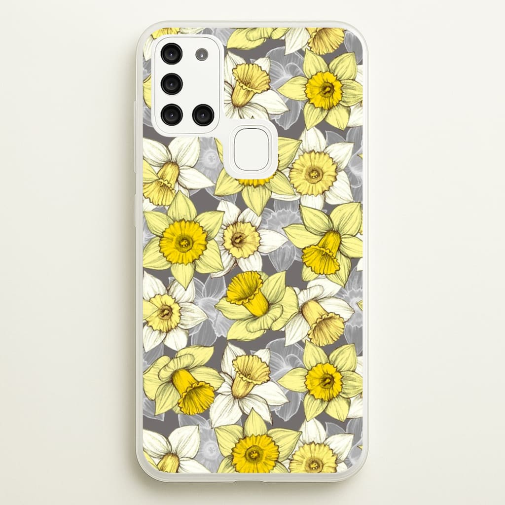 Daffodil Daze - Spring Pattern  - Floral Phone Case for Galaxy A21s