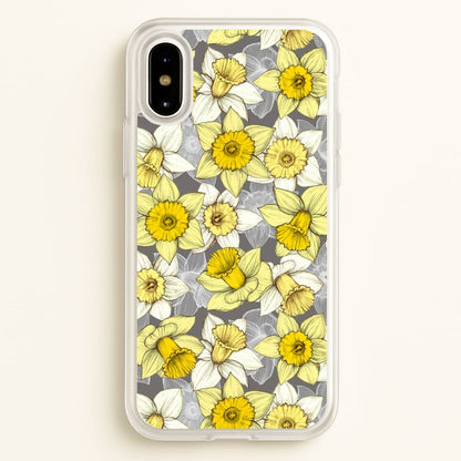 Daffodil Daze - Spring Pattern  - Floral Phone Case for iPhone X / XS