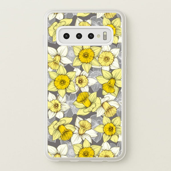 Daffodil Daze - Spring Pattern  - Floral Phone Case for Galaxy S10