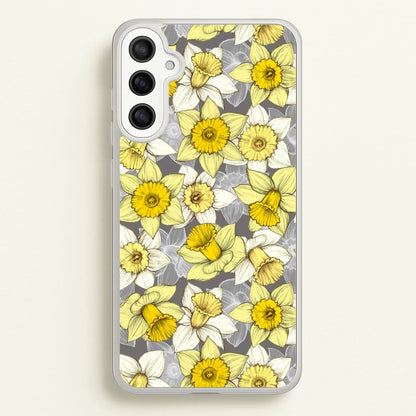 Daffodil Daze - Spring Pattern  - Floral Phone Case for Galaxy A34