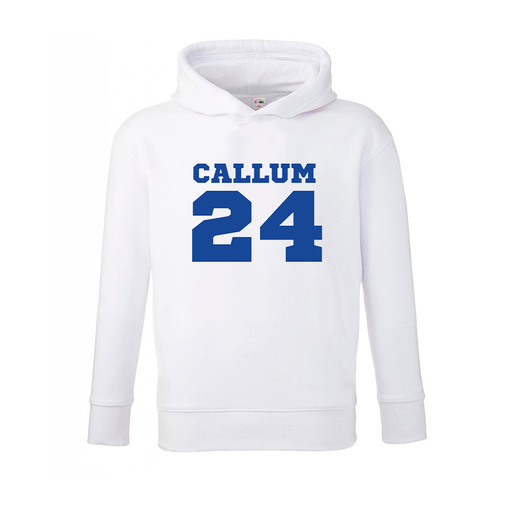 Dark Blue - Personalised Football Kids Hoodie
