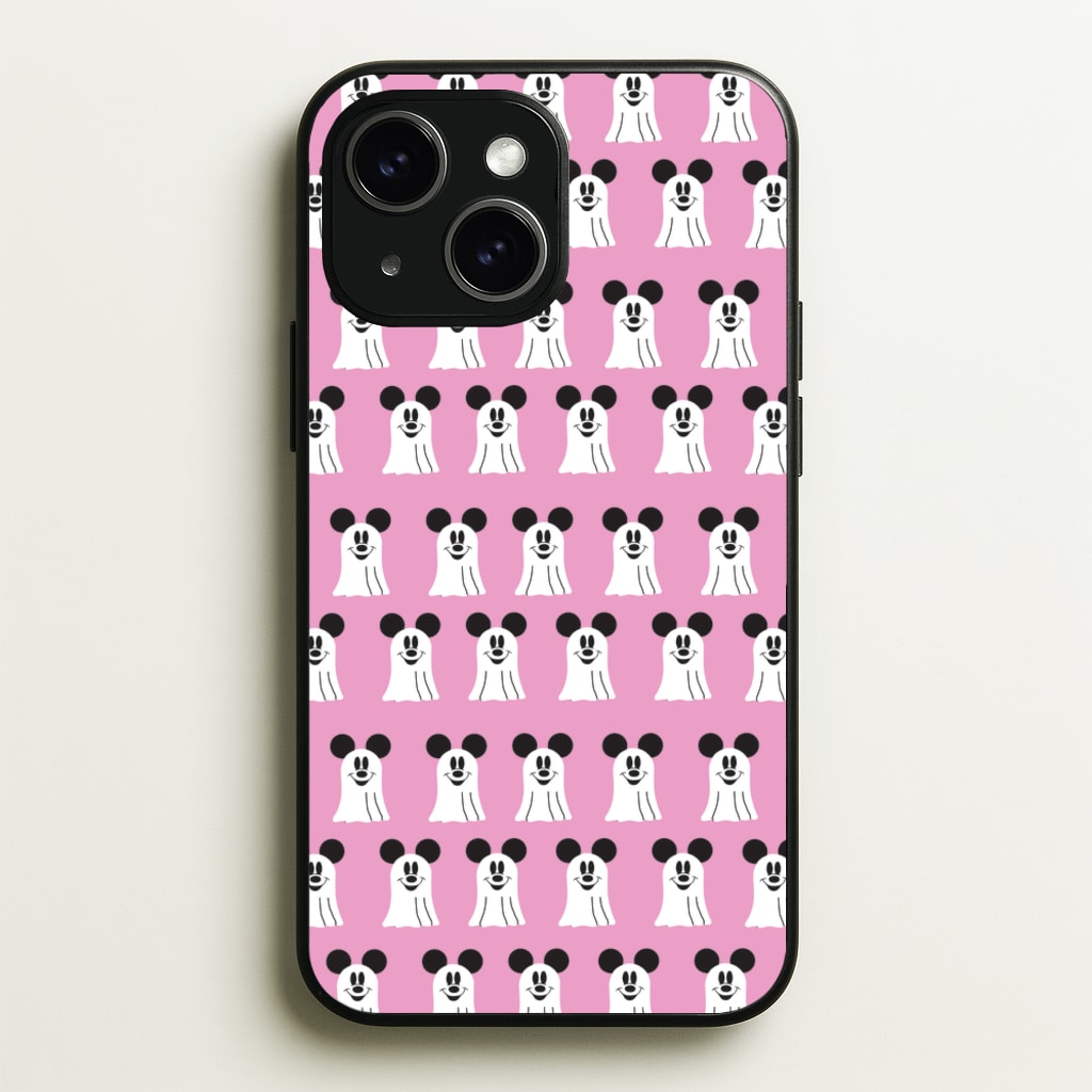 Mouse Ghost Pattern Halloween  - Disney Halloween Phone Case for iPhone 15 Plus