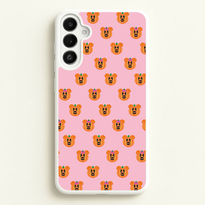 Female Mouse Pumpkin Pattern Halloween  - Disney Halloween Phone Case for Galaxy A34