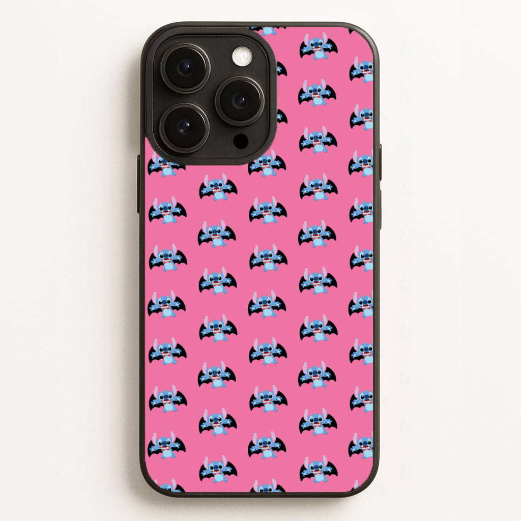 Vampire Alien Blue Pattern Halloween  - Disney Halloween Phone Case for iPhone 16 Pro Max