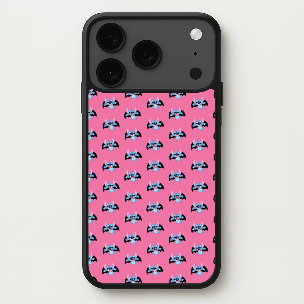 Vampire Alien Blue Pattern Halloween Phone Case for iPhone 17 Pro