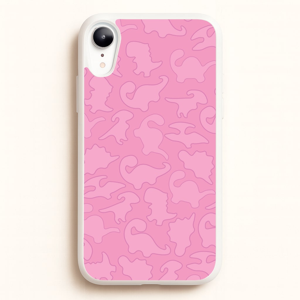 Pink Pattern - Dinosaurs  - Dinosaurs Phone Case for iPhone XR