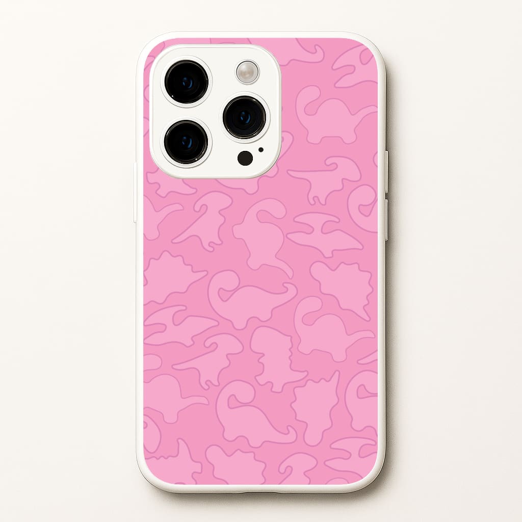 Pink Pattern - Dinosaurs  - Dinosaurs Phone Case for iPhone 15 Pro Max