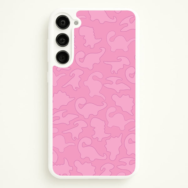 Pink Pattern - Dinosaurs  - Dinosaurs Phone Case for Galaxy S23 Plus