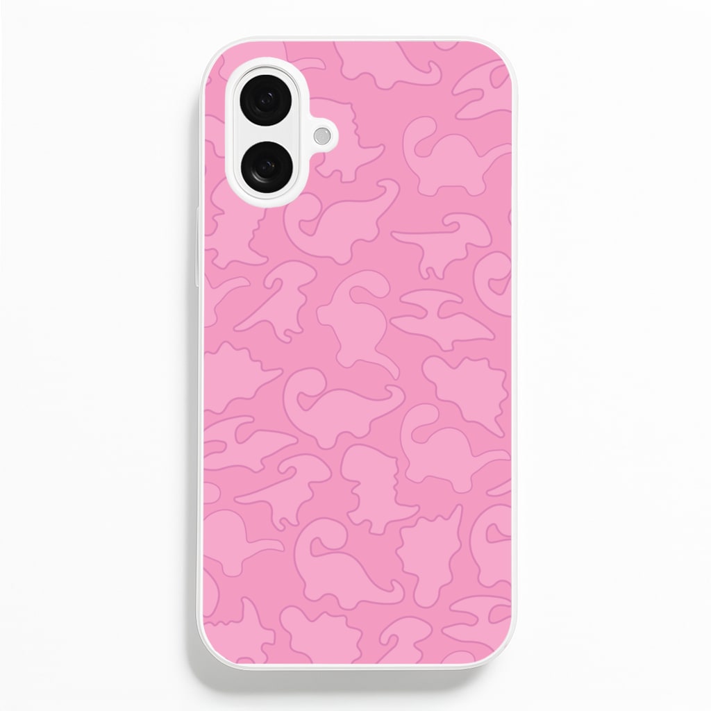 Pink Pattern - Dinosaurs  - Dinosaurs Phone Case for iPhone 16 Plus