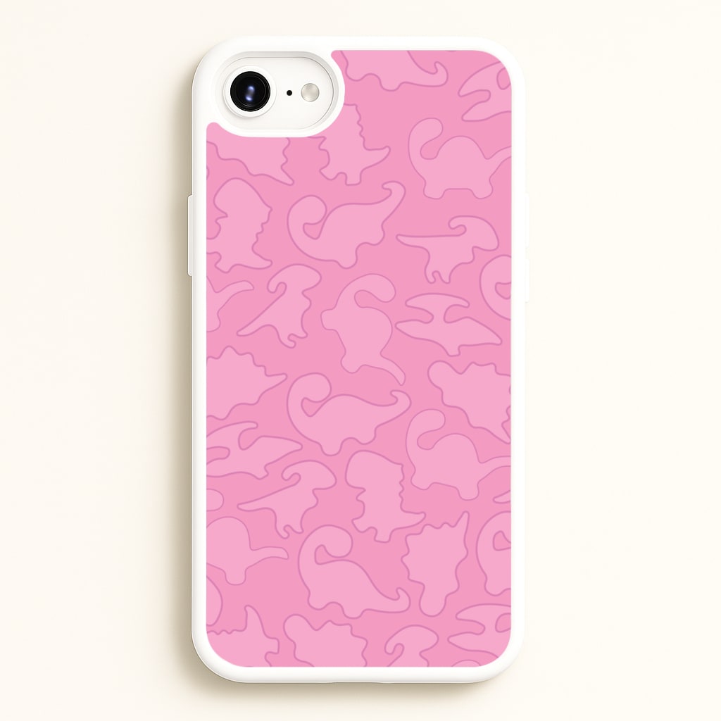 Pink Pattern - Dinosaurs  - Dinosaurs Phone Case for iPhone 6 / 7 / 8 / SE