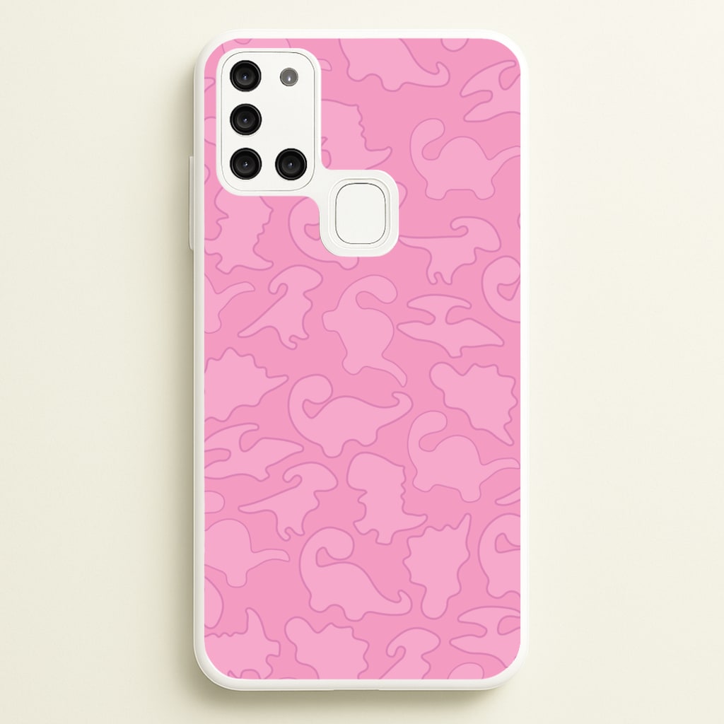 Pink Pattern - Dinosaurs  - Dinosaurs Phone Case for Galaxy A21s