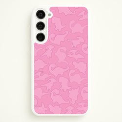 Pink Pattern - Dinosaurs  - Dinosaurs Phone Case for Galaxy S23