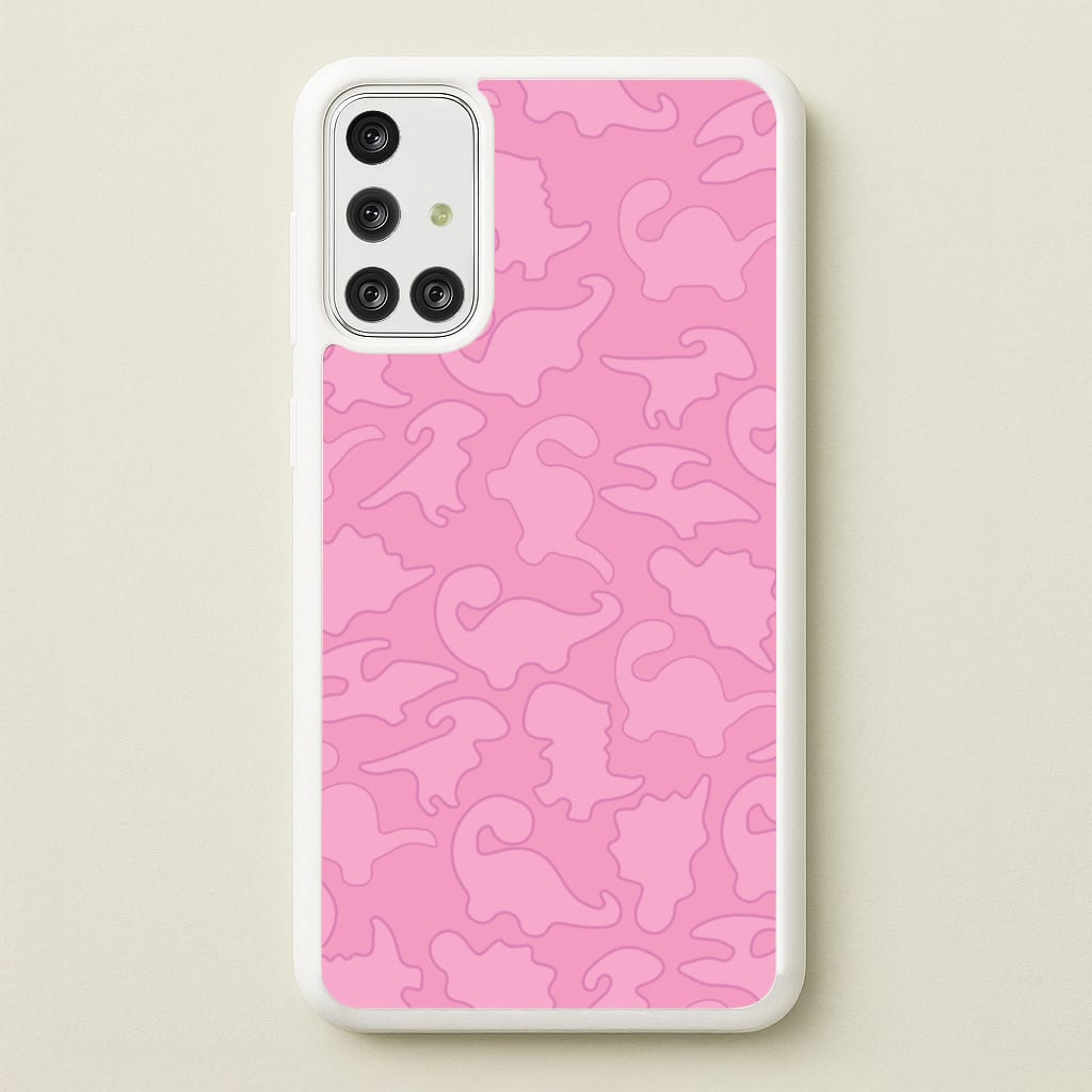 Pink Pattern - Dinosaurs  - Dinosaurs Phone Case for Galaxy A71