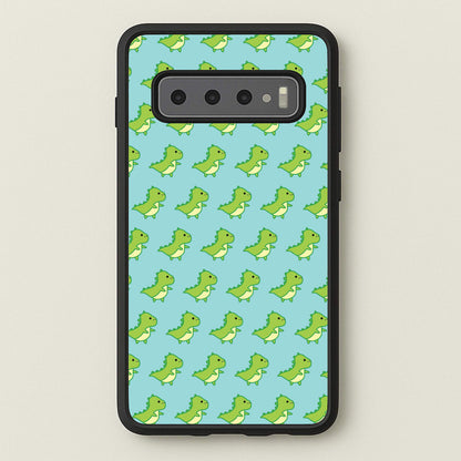 Green Dinosaurs Pattern - Dinosaurs  - Dinosaurs Phone Case for Galaxy S10 Plus