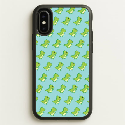 Green Dinosaurs Pattern - Dinosaurs  - Dinosaurs Phone Case for iPhone X / XS