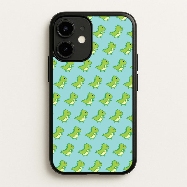 Green Dinosaurs Pattern - Dinosaurs  - Dinosaurs Phone Case for iPhone 12 / 12 Pro