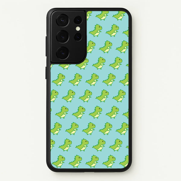 Green Dinosaurs Pattern - Dinosaurs  - Dinosaurs Phone Case for Galaxy S21 Ultra