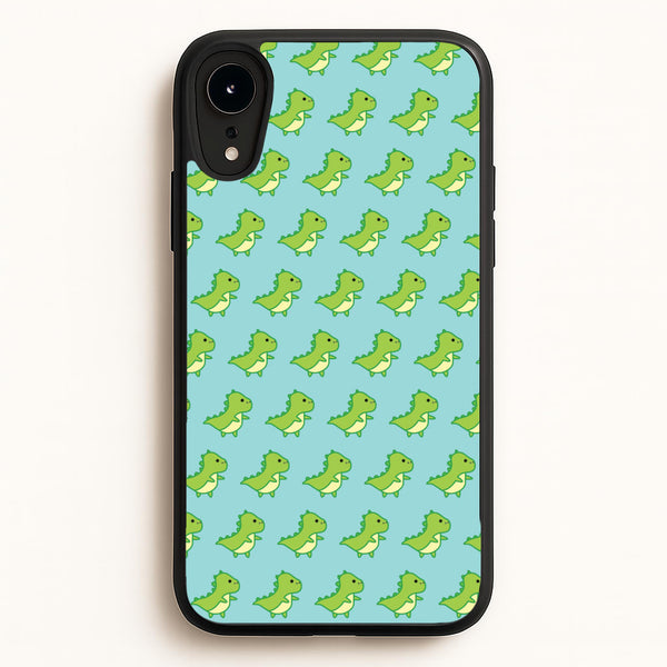 Green Dinosaurs Pattern - Dinosaurs  - Dinosaurs Phone Case for iPhone XR