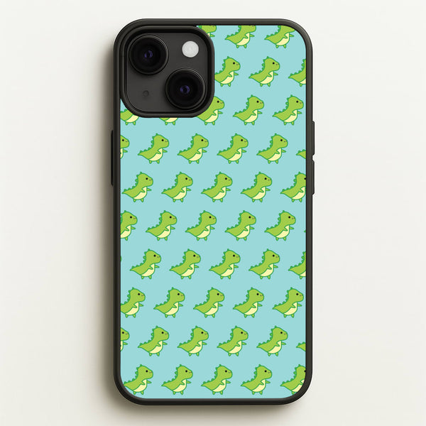 Green Dinosaurs Pattern - Dinosaurs  - Dinosaurs Phone Case for iPhone 13 Mini