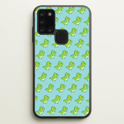 Green Dinosaurs Pattern - Dinosaurs  - Dinosaurs Phone Case for Galaxy A21s