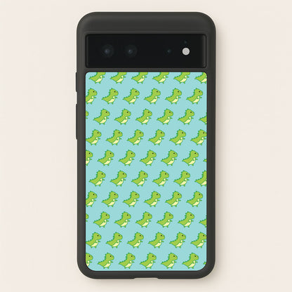 Green Dinosaurs Pattern - Dinosaurs  - Dinosaurs Phone Case for Google Pixel 6