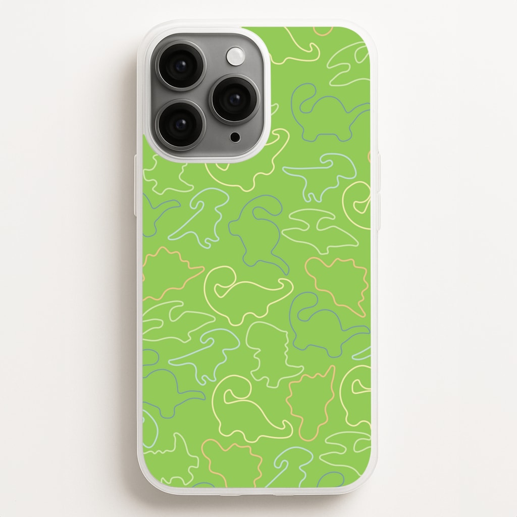 Outline Pattern - Dinosaurs  - Dinosaurs Phone Case for iPhone 16 Pro Max