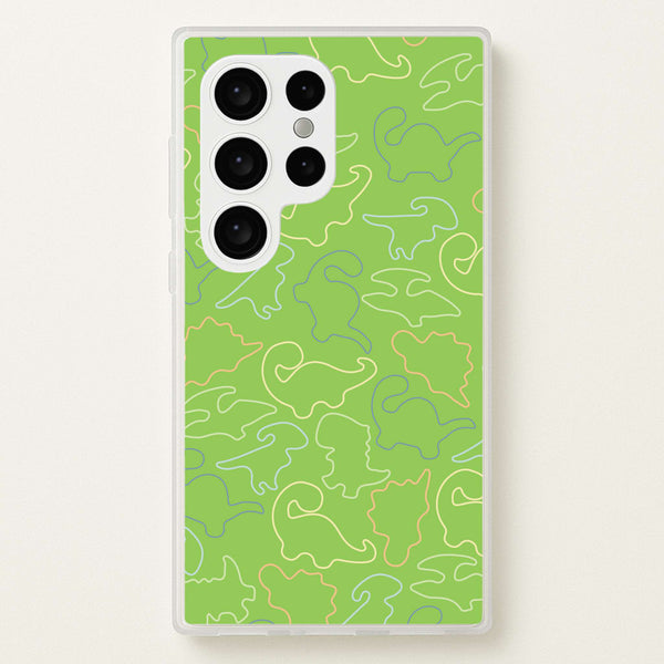 Outline Pattern - Dinosaurs  - Dinosaurs Phone Case for Galaxy S24 Ultra