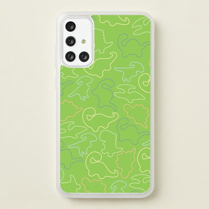 Outline Pattern - Dinosaurs  - Dinosaurs Phone Case for Galaxy A71
