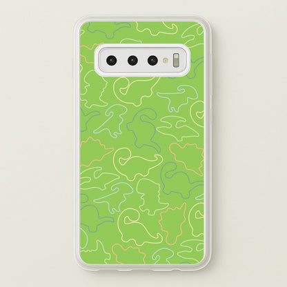 Outline Pattern - Dinosaurs  - Dinosaurs Phone Case for Galaxy S10 Plus