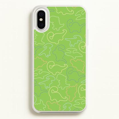 Outline Pattern - Dinosaurs  - Dinosaurs Phone Case for iPhone XS Max