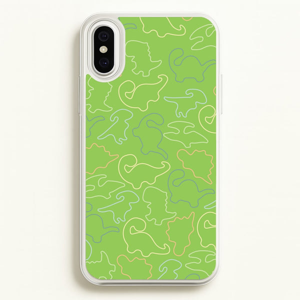 Outline Pattern - Dinosaurs  - Dinosaurs Phone Case for iPhone XS Max